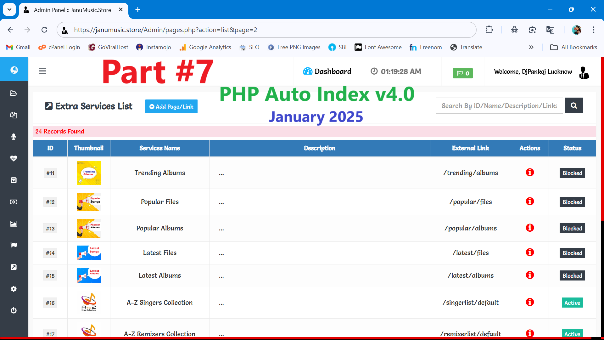 Extra Service Pages Setting In Auto Index Script V4.0 { 2025 } - Part 7.mp4